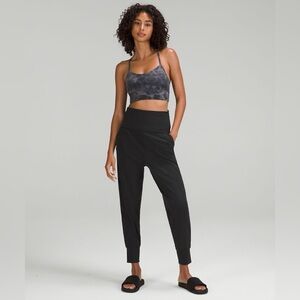 EUC Lululemon Align™ Super-High-Rise Ribbed-Waist Jogger Full Length Black Sz 10